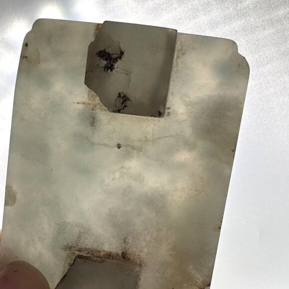 Hand-Carved Jade Scenic Landscape Design Rectangular Antique Plaque - Picture 10 of 11